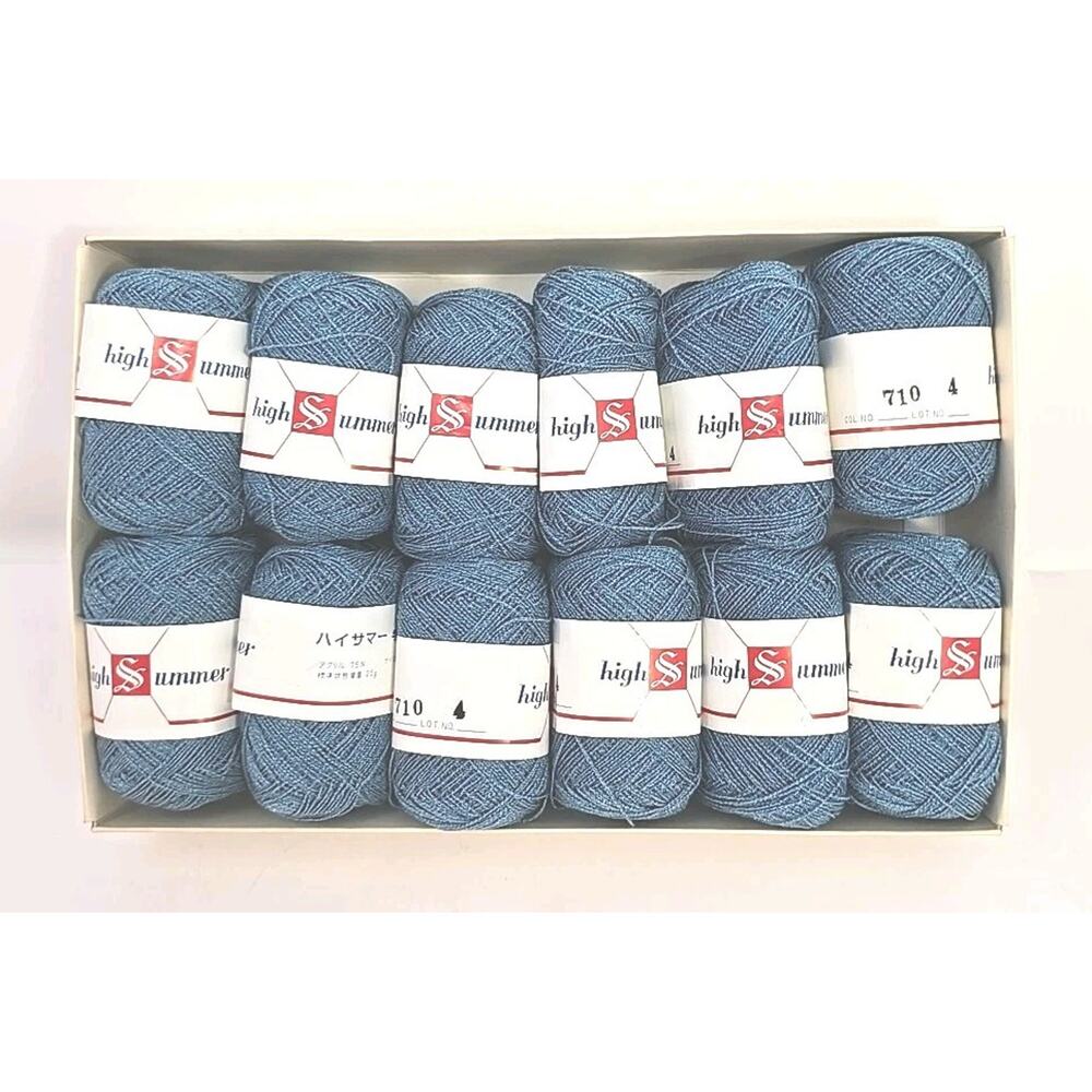High Summer Craftys Knitting Yarn Thread Color #710 Lt Blue Lot of 12 U326